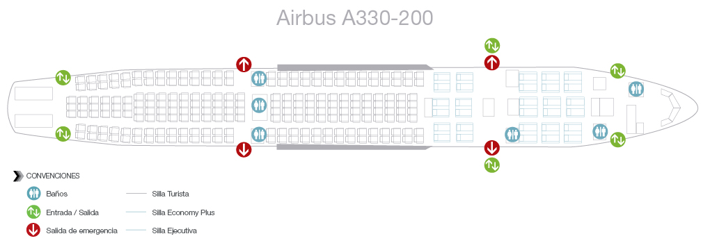 Airbus 330 200 схема салона